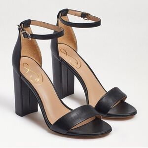 Sam Edelman Yaro Black Leather Heels